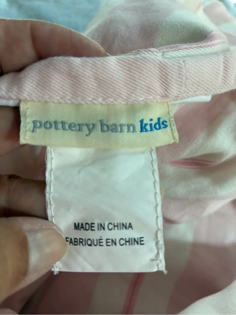 Pottery Barn Kids Pink and White Striped Drapes